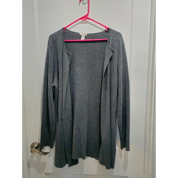 Chicos Womens Open Front Cardigan Sweater Gray Size 2 Long Sleeve Lightweight - Picture 4 of 9
